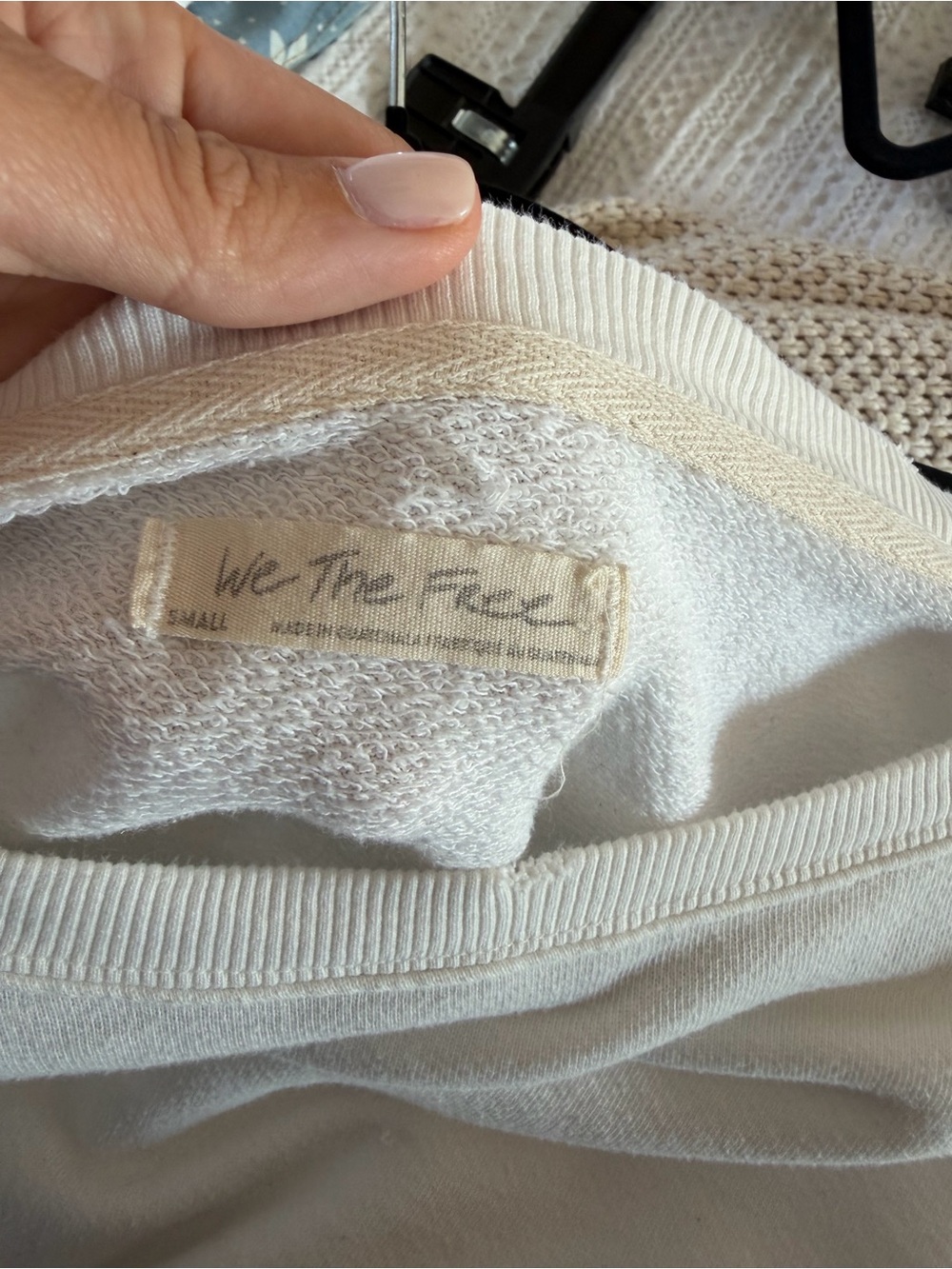 We The Free White Distressed Oversized Sweatshirt - Picture 7 of 9